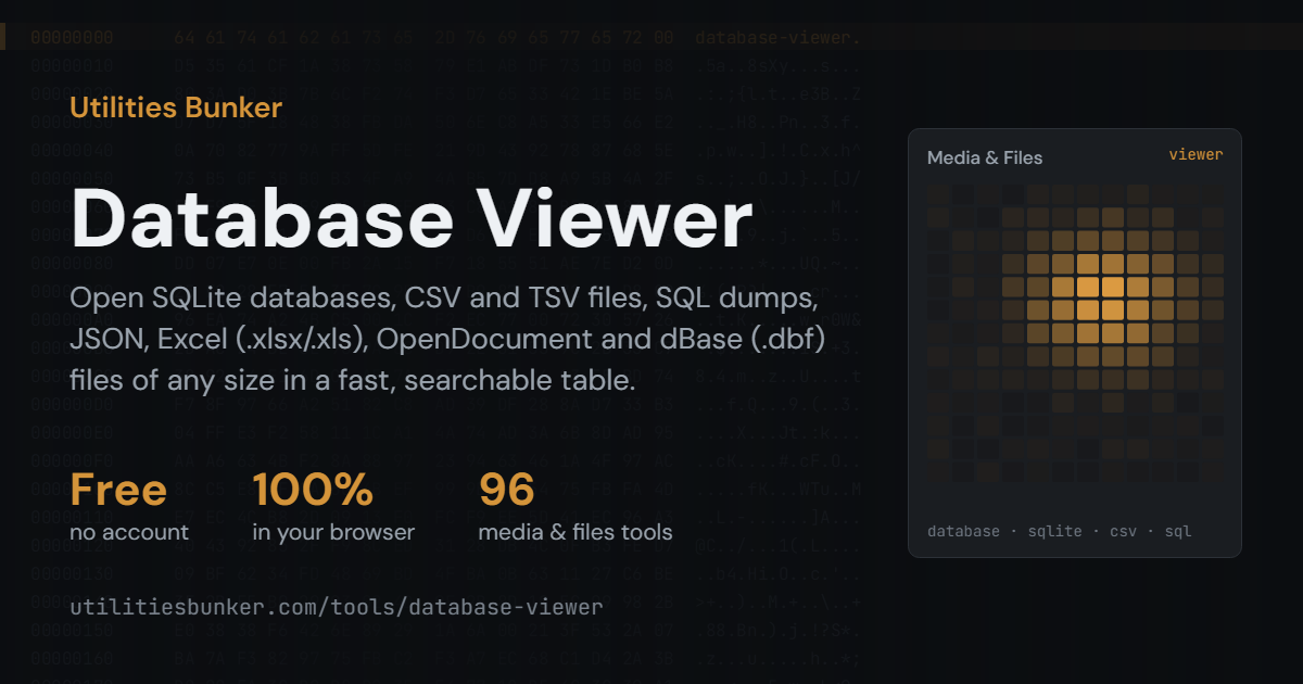 Database Viewer — Utilities Bunker