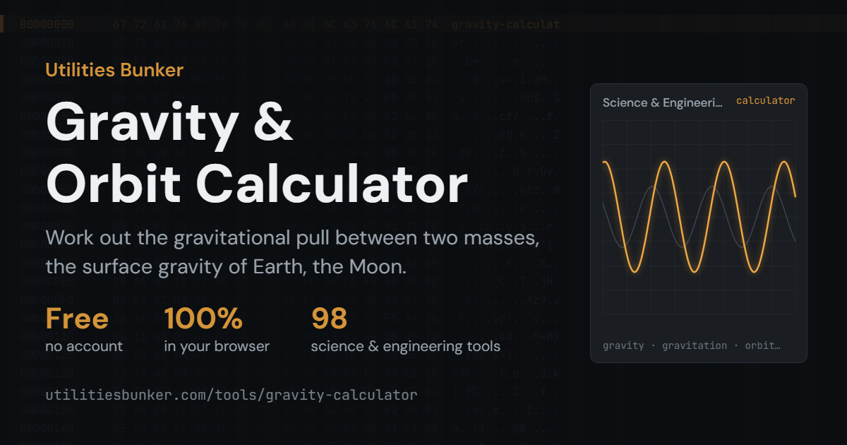 Gravity & Orbit Calculator (F = Gm₁m₂/r²) — Utilities Bunker