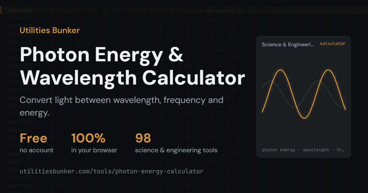 Photon Energy & Wavelength Calculator — Utilities Bunker